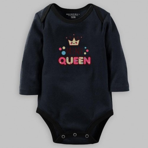 REPUBLICA MINI QUEEN PRINTED LONG SLEEVE BABY ROMPER