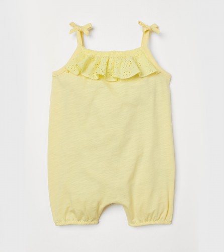 Flounce-trimmed Romper Suit