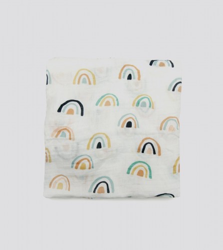 Muslin Swaddle - Neutral Rainbow