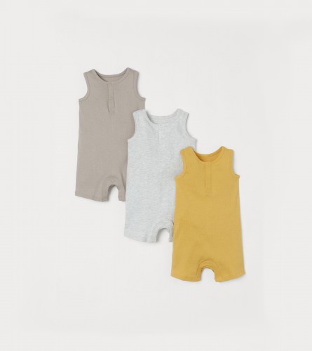 3-pack Sleeveless Romper Suits