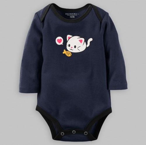 REPUBLICA NAP TIME PRINTED LONG SLEEVE BABY ROMPER